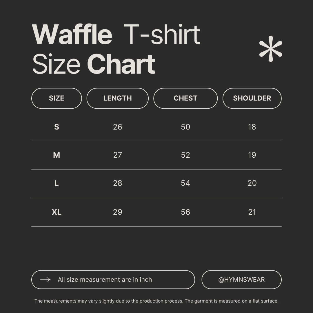 Size chart for SAINT GRIEF EDITION