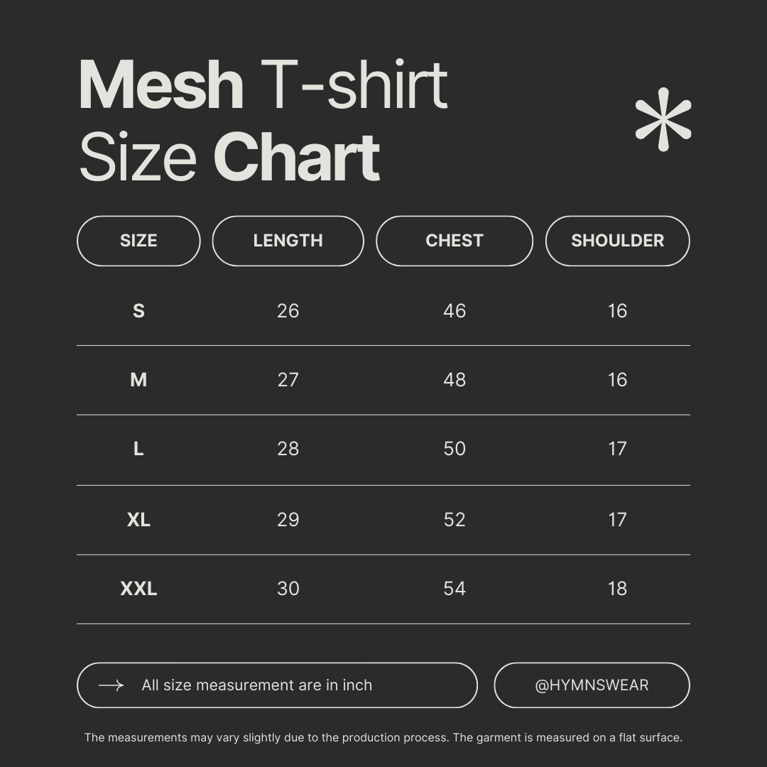 Size chart for CODE: 00 EDITION