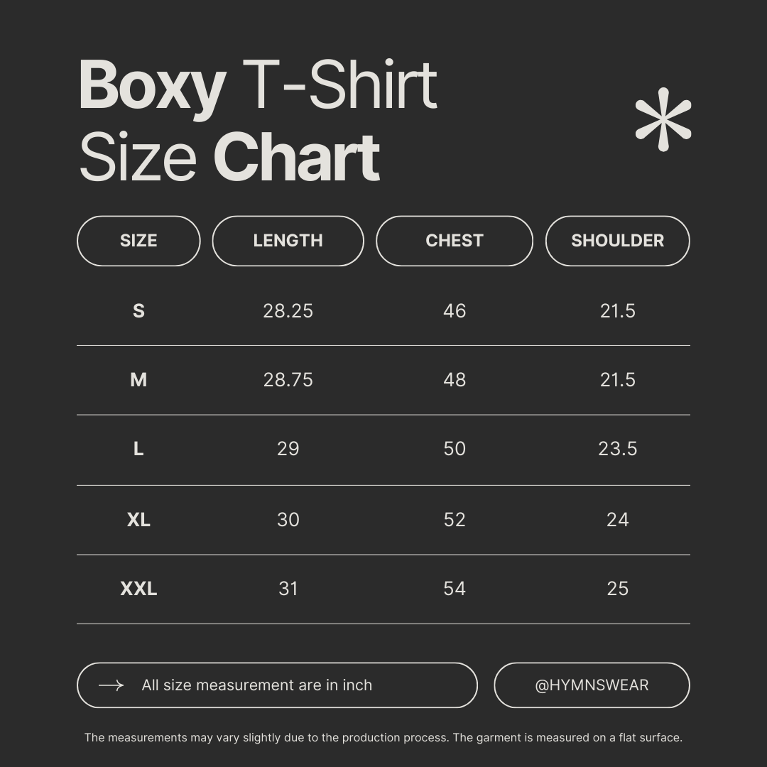 Size chart for LOVE ME BITE ME EDITION