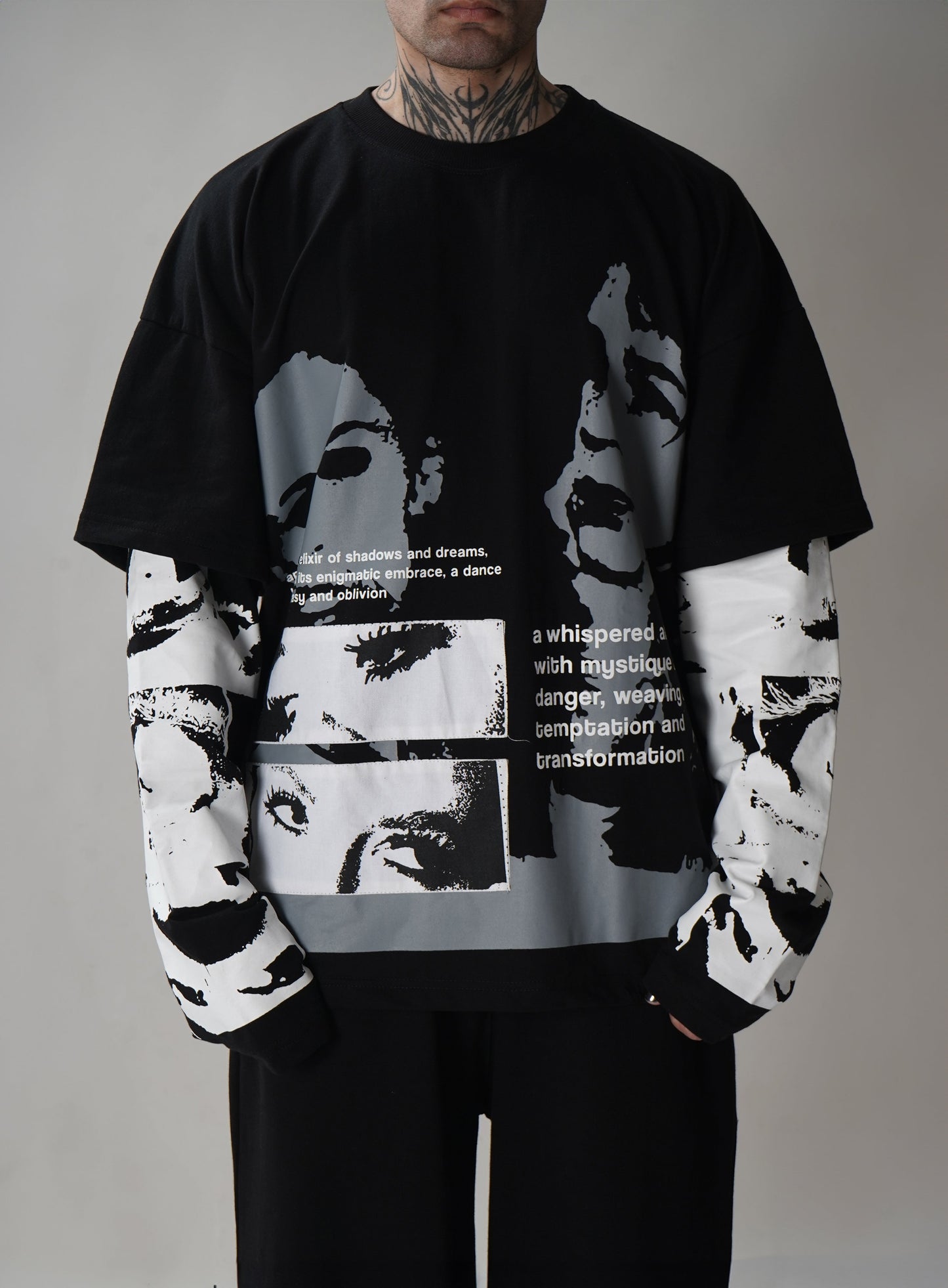 ELIXIR OF SHADOW EDITION / BOXY DOUBLE SLEEVE SWEATSHIRT - Hymns Wear