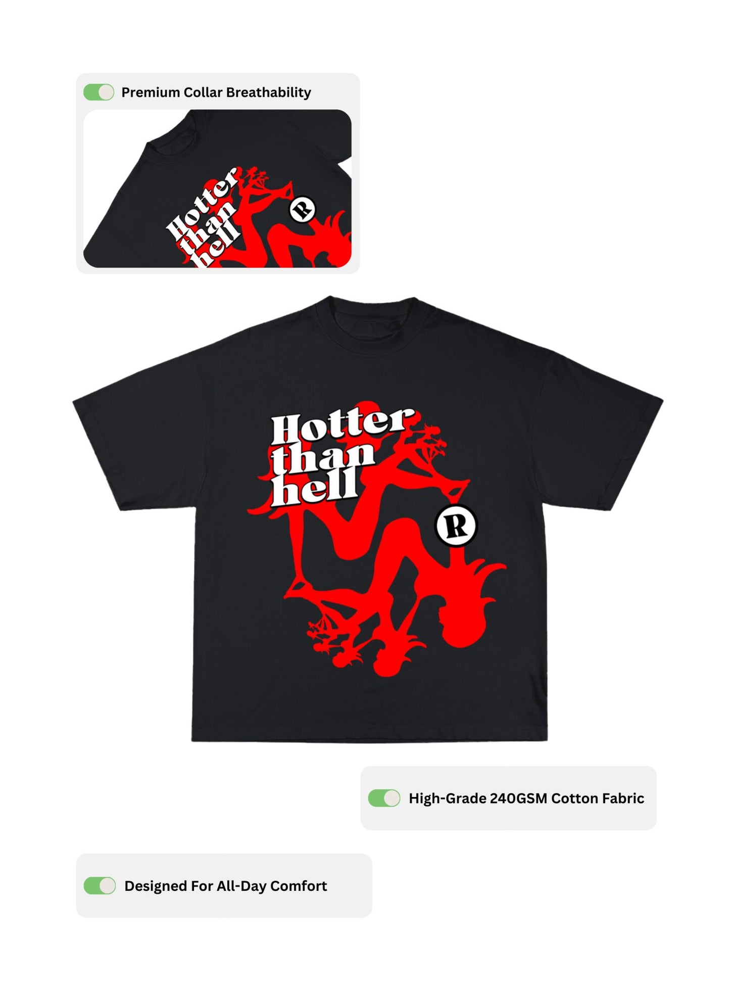 HOTTER THAN HELL EDITION / OVERSIZED T-SHIRT - Hymns Wear