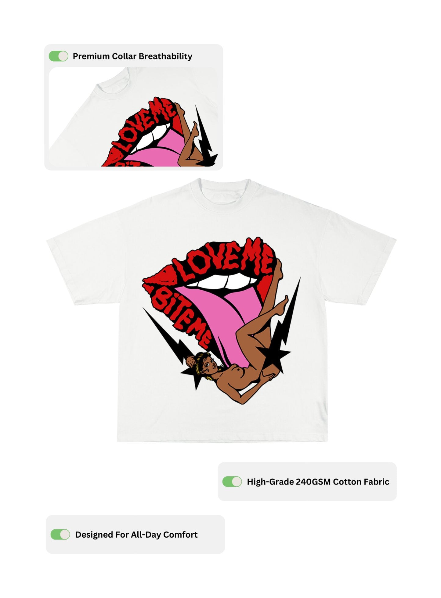 LOVE ME BITE ME EDITION / OVERSIZED T-SHIRT - Hymns Wear